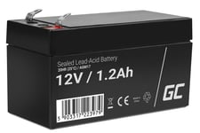 Green Cell 12V 1.2Ah VRLA-batteri til alarmer, kasser og leker