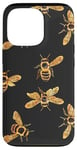 Coque pour iPhone 13 Pro Accessoire pour téléphone sur le thème des abeilles roses et noires