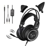 SOMiC Gaming Headphone for Xbox One, Stereo Surround Sound with Noise Cancelling, Removeable Cat Ear Headset with in-line Control for Girls Women