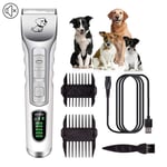 Tondeuse Chien Chat, Tondeuse Animaux Electrique Professionnelle, Bruit Inférieur À 50 DB, Conception sans Fil Rechargeable USB, pour Les Animaux