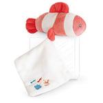 DOUDOU ET COMPAGNIE - Petite Peluche Poisson Clown avec Doudou Mouchoir - 16 cm - Corail - Collection Sous l'Océan - Avec Boite Cadeau - Idée Cadeau Naissance - Garantie Doudou Perdu - DC3655