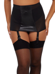 Playful Promises Iris Leatherette Girdle, Black