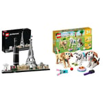 LEGO 21044 Architecture Paris Model Building Set for Adults with Eiffel Tower and The Louvre Model & 31137 Creator 3 in 1 Adorable Dogs Set with Dachshund, Pug, Poodle Figures and More Breeds