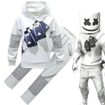 Barn Pojkar Flickor Marshmello Dj Led Mask Hoodie Cosplay Costume Party Fa B 160 11-12 År