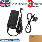 To Fit 12v Swann Cctv Dvr Camera Kits Power Supply Adapter 12v 5 Ac/dc Main Uk