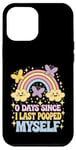 Coque pour iPhone 12 Pro Max 0 Days Since I Last Pooped Myself Coloré Rainbow Groovy