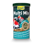 Tetra Pond Multi Mix – Alimentation Quotidienne pour Différentes Espèces de Poissons de Bassin - Mélange Complet d'Aliments : Flocon, Stick, Wafer, Gammarus - Favorise Vitalité et Energie - 1 L