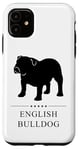 Coque pour iPhone 11 Silhouette noire de bouledogue anglais