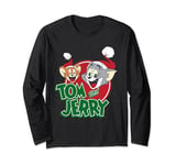 Tom & Jerry Christmas Hats Logo Long Sleeve T-Shirt