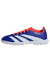 adidas Predator League J Football Boots Turf Shoes, Lucid Blue/Cloud White/Solar Red, 3.5 UK