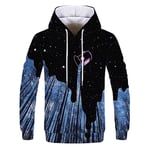 3D Imprimé Capuche,Men's Long Sleeve Sweatshirt Starry Sky and Tree Graphic Women Pullover Sportswear Drawstring Kangaroo Pocket,Unisex Lightweight Casual Clothing,M