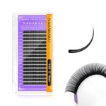 NAGARAKU Extension de Cils à Cils Individuel Volume Russe Faux Cils Professionnel Classique 1: 1 Eyelash Extensions Naturel Boucle Stable Léger Cils Noir 16 Rangées Grande Capacité(0.05mm C Curl 9mm)