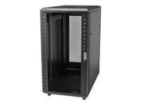 Startech.Com 32U 19" Server Rack Cabinet, Adjustable Depth 6-32 Inch, Lockable 4-Post Network/Data/Av Equipment Rack Enclosure W/ Glass Door & Casters, Flat Pack, 1763Lb/800Kg Capacity - Free Standing Server Rack (Rk3236bkf) - Rack Skap - 4-Stangs -