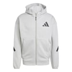 adidas Hettegenser Z.N.E. Full Zip - Grå, størrelse Small