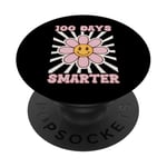 Funny Happy 100 Days Of School Groovy 100 Days Smarter PopSockets PopGrip Adhésif