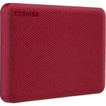 Extern hårddisk - TOSHIBA - Canvio Advance - 1 TB - Röd