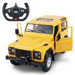 Land Rover Defender kauko-ohjattava auto, 1:14, keltainen