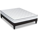 Bellecour - literie Ensemble bartoldi 140x200 cm Matelas Ressorts ensachés + Sommier Bois