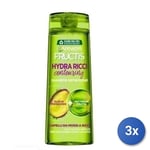 3x Garnier Shampooing Pour Cheveux Fructis Hydra-Ricci, 250 ML