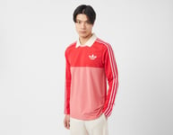 adidas Originals Adicolor 70s Long Sleeve Vintage Polo Shirt, Red