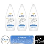 Dove Hydrate Body Wash 0% Sulfate SLES for Softer & Smoother Skin 720ml, 3pk