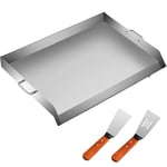 VEVOR Plancha Inox Barbecue à Charbon de Bois Plaque de Cuisson Inox 91 x 56 cm