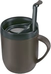 Zyliss E990001 Hot Mug à Piston, Plastique/Silicone, Gris, Mug Isotherme Cafe/Filtre Pour Café Moulu/Tasse avec Couvercle/Gobelet de Camping, Lave-vaisselle, Garantie de 5 ans