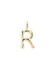 SINGULARU - Charm Letter XL Gold - Anhänger Initial aus Messing mit 18kt Vergoldung - Anhänger Buchstabe A - Z - Charm Kombinierbar mit Halskette - Damenschmuck - Buchstabe R