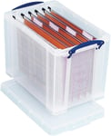 Really Useful Plastic Storage Box 24 Litre Clear with 10 x Suspension Files