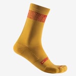 Castelli Unlimited 18 Cycling Socks - SS24 Goldenrod / Rich Red 2XLarge Goldenrod/Rich