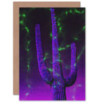 Photo Painting Dark Gothic Cactus Aurora Graphic Greetings Card Plus Envelope Blank inside