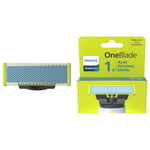 Philips OneBlade Authentic Anti-Friction Replacement Blade for OneBlade Hybrid Electric Shaver and Trimmer. Trim, Edge and Shave with Durable Stainless Steel, 1x pack (4 Month Supply), Model QP215/50