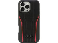 Audi Audi Genuine Leather Magsafe Iphone 16 Pro Max 6.9" Czarno-Czerwony/Black-Red Hardcase Au-Tpupcmip16pm-R8/D3-Rd