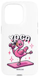 Coque pour iPhone 15 Pro Yoga Drôle Flamingo Mignon Fitness Entraînement Femmes Gym