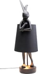 KARE Design Table Lamp Animal Rabbit, Matt Black, Shade Linen, Bar Steel, Bedside Lamp, Elegant Lighting, Room Decor, Bedroom, Living Room, Bulb not Included, 68x23x26 cm