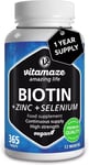 Biotin Hair Growth 10.000 mcg - Selenium and Zinc - 365 Days BBe 11/2024