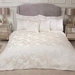 Emma Barclay Parure de lit de Luxe en Jacquard avec Housse de Couette Motif Papillon, Polyester, crème, Super King