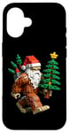 iPhone 16 Bigfoot Building Blocks Christmas Lights Xmas Sasquatch Case