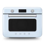 Smeg, Mini Four Combiné COF01PBEU, 10 Fonctions de Cuisson, 33 Recettes Automatiques, Réservoir Amovible, Cuisson à la Vapeur, Fonction de Détartrage, Puissance 1800W, Bleu Azur