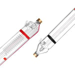 VEVOR Tube Laser CO2, 100 W, Tube de Gravure Laser en Verre Borosilicaté, Longueur 1450 mm, Diamètre Extérieur 80 mm, avec Tête en Métal, Fils Préconnectés, pour Machine de Découpe et de Gravure Laser