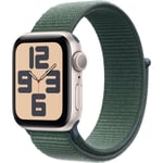 Apple Watch SE 40mm Starlight Aluminium Case GPS Sport Loop (Lake Green) [2024]