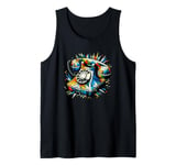 Polygon Art Vintage Telephone Landline Dial Tank Top