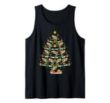 Xmas Lights Santa Rainbow Trout Fish Christmas Tree Tank Top