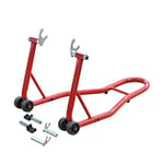 HOMCOM Support béquille de Moto arrière Support de Roue lève Moto arrière sur roulettes avec adaptateurs Caoutchouc Rouge et Noir