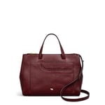 RADLEY London Pockets Soft 2.0 Medium Ziptop Top Handle Handbag for Women, in Merlot Grained Leather with Grab Handles