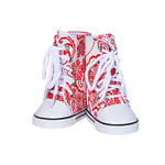 The New York Doll Collection Red Printed High Tops Trainers Fits 18 inch/46 cm Dolls – Dolls Shoes Sneakers Accessories Set