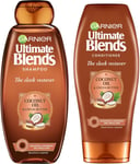 Garnier Ultimate Blends Shampoo & Conditioner Set | Sleek Restorer With Coconut