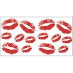 Lot de 2 Autocollants Mural Décoratifs Trace de Rouge à Lèvre, 10.5cm x 17cm - Stickers Décoration Murale, Autocollants Décoratifs.