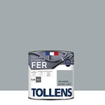 TOLLENS - Peinture extérieure fer 2 en 1 - Ultra Résistante - Protection antirouille - Laque Riche en Résine - Sans Sous-Couche - Entretien Facile - Brillant - Gris Fenêtre - 0,5L = 8m2