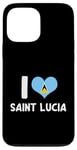 iPhone 13 Pro Max I Love Saint Lucia Pride St. Lucian Flag Heart Case